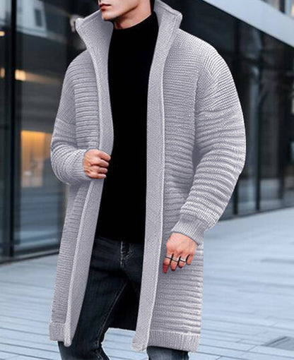 Lange Ribgebreide Cardigan