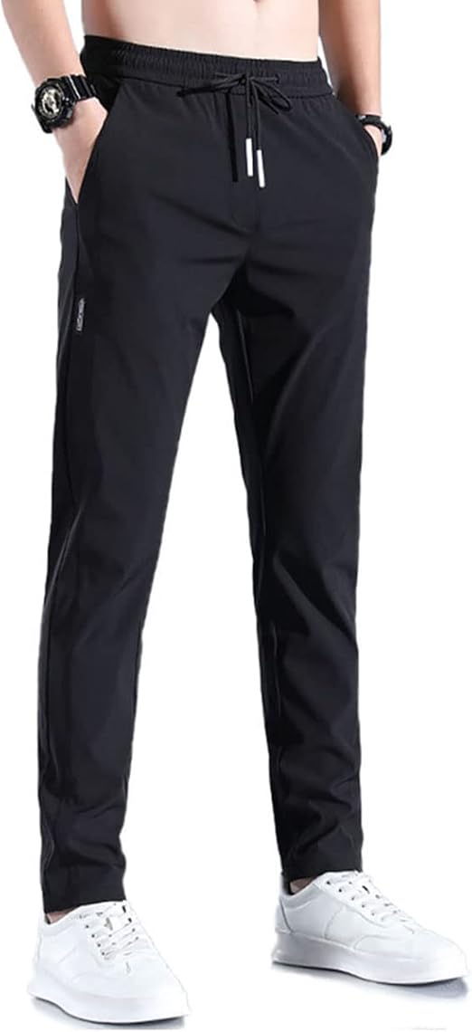 Pantalon Homme Été en Soie Glacée Léger et Extensible