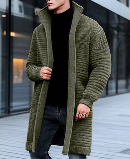 Lange Ribgebreide Cardigan